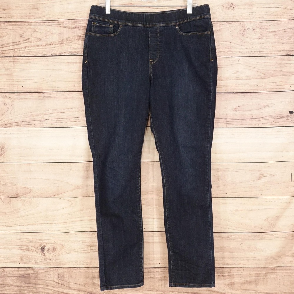 Levi's Jegging Jeans Womens 14 Blue Dark Wash Stretch Slim Fit 35x29 Denim